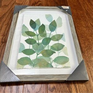 NWT Framed Leaf Watercolor Art 12"x16" Frame